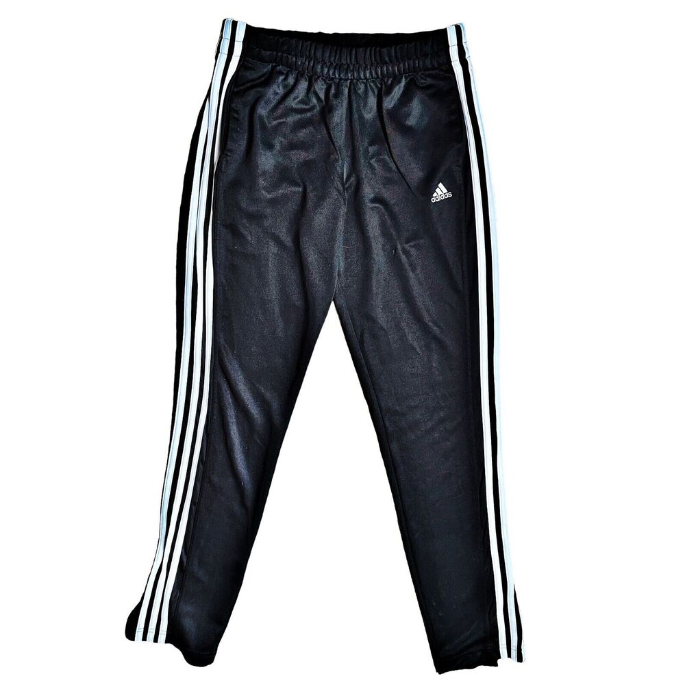 Adidas Climalite Track Pants Womens Sz S Black Pull-On‎ Pockets Ankle Zip Taper